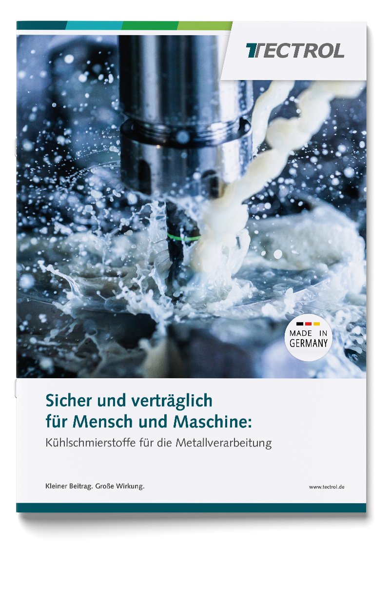 2_HR_A Kopie (1) TECTROL Broschüre – Kühlschmierstoffe für die Metallverarbeitung, Cover mit Fräsmaschine, Made in Germany