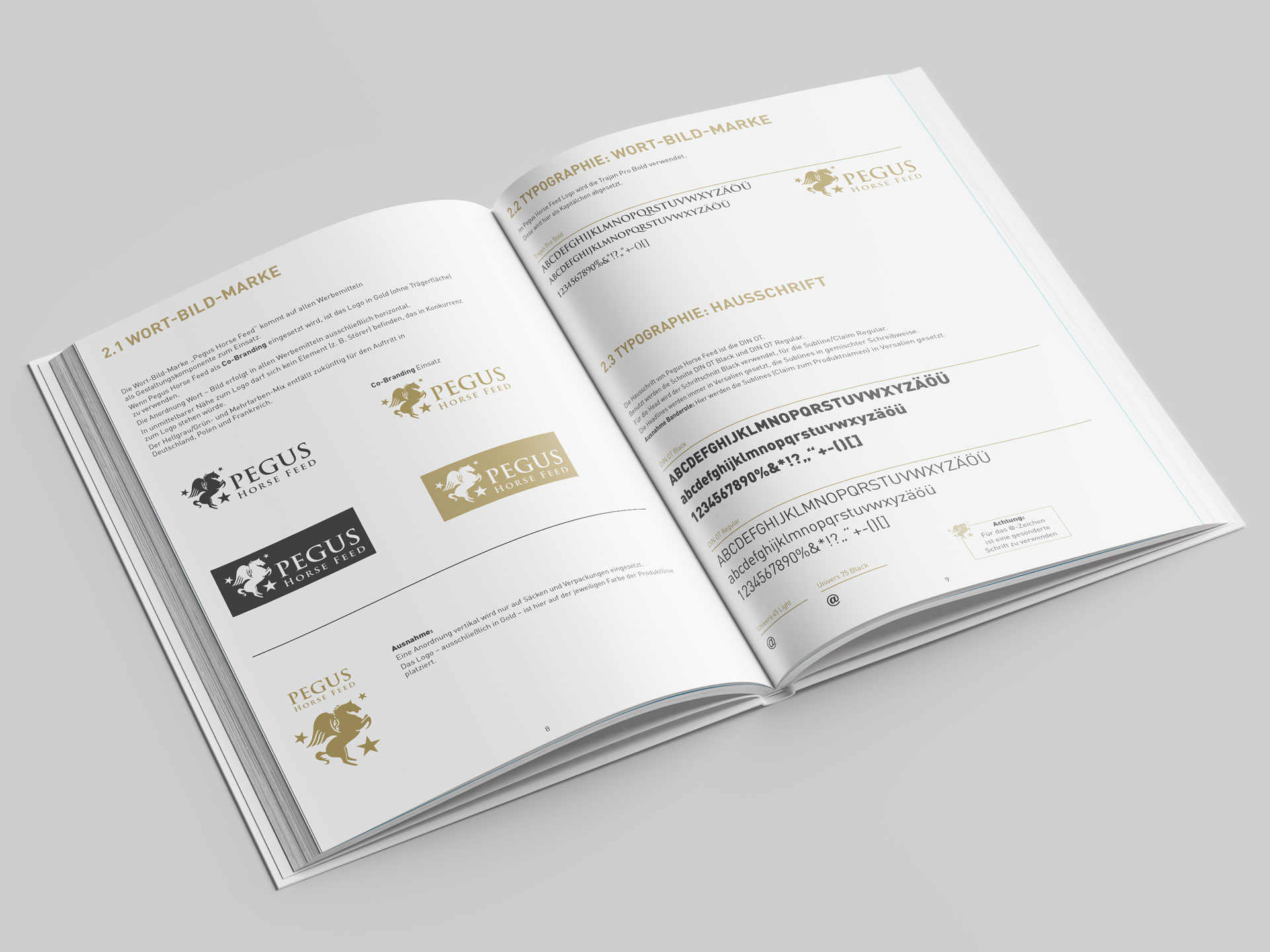 Corporate Design Manual für Pegus Horsefeed – Styleguide mit Logo, Farben und Typografie, erstellt von ZP Medienwerk München