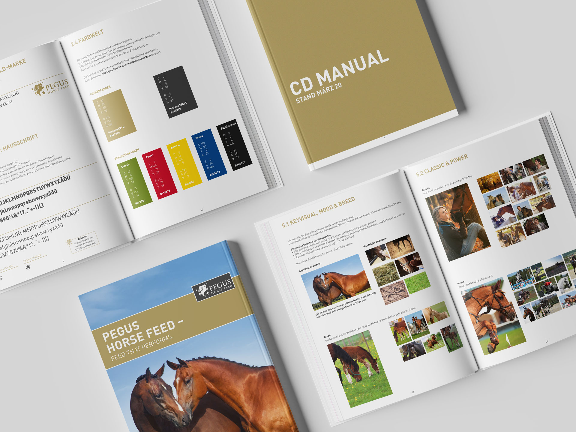 Corporate Design Manual für Pegus Horsefeed – Styleguide mit Logo, Farben und Typografie, erstellt von ZP Medienwerk München