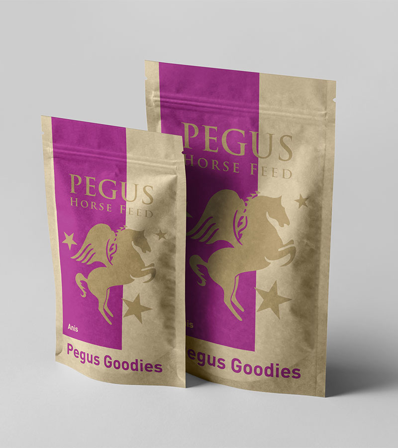 Doypack-Verpackung für Pegus Horsefeed im neuen Markendesign – Verpackungsdesign von ZP Medienwerk München