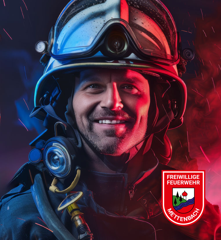 Jubiläumsvisual 150 Jahre Freiwillige Feuerwehr Mettenbach – KI-generiertes Keyvisual von ZP Medienwerk München